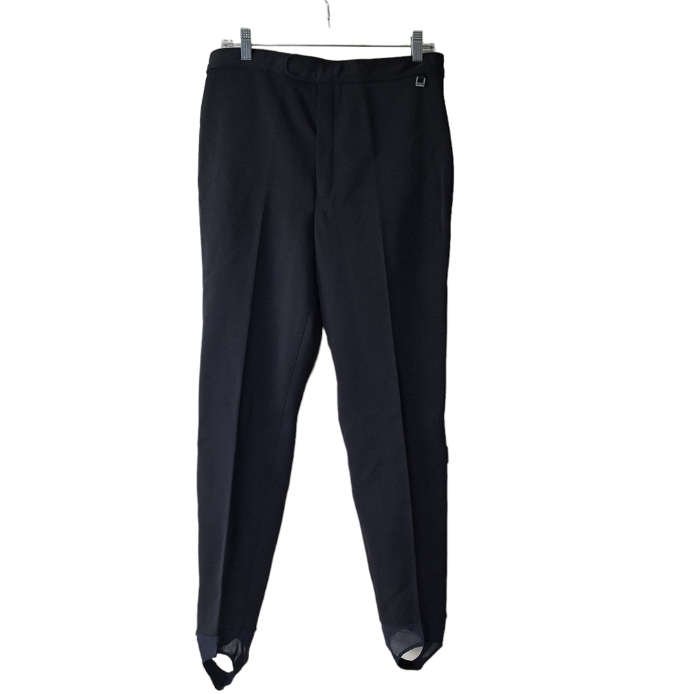 Roffe VTG Womens Sz 12 Regular Black Stirrups Stretch Ski Jett Pants Made In USA